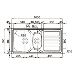 Évier Okio Line 100 Flat TEGLER