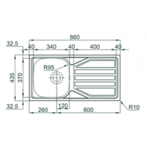 Évier Okio Line 85 Flat TEGLER