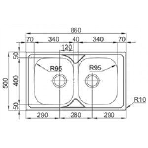 Évier Okio Line 86 BB TEGLER