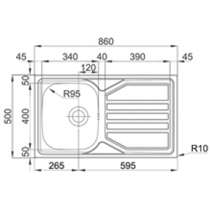 Évier Okio Line 86 Flat TEGLER
