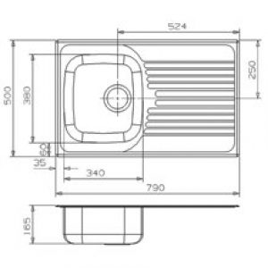 Évier REX 1.5 rectangulaire Galindo