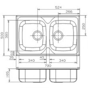 Évier REX 20 rectangulaire Galindo