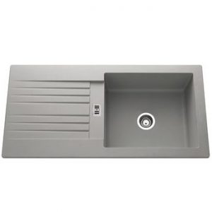 Évier synthèse béton PLUTON 1 grand bac 1 égouttoir