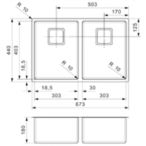 Évier Texas deux bacs 30×40/30×40 Inox Galindo