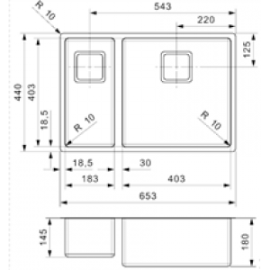 Évier Texas deux bacs 40×40/18×40 Inox Galindo