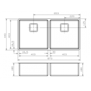 Évier Texas deux bacs 40×40/40×40 Inox Galindo