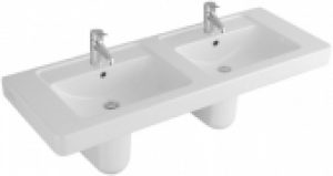 Villeroy & Boch Architectura – Lavabo double pour meuble 1300×485 blanc avec CeramicPlus
