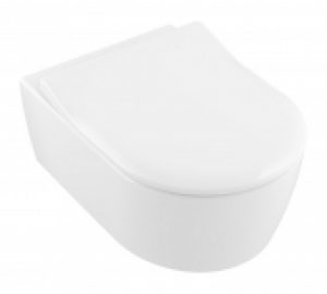 Villeroy & Boch Avento – Cuvette suspendue à fond creux pack WC avec DirectFlush et SlimSeat blanc avec CeramicPlus