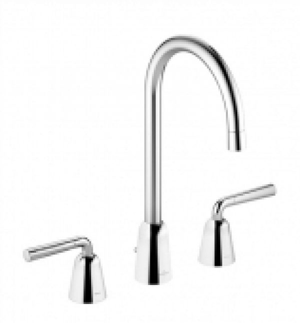 Villeroy & Boch by Dornbracht Domicil – Mitigeur de lavabo 3 trous 222 avec garniture de vidage chrome / noir