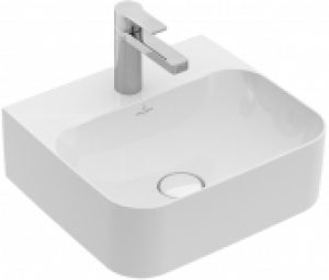 Villeroy & Boch Finion – Lave-mains 430×390 stone white avec CeramicPlus
