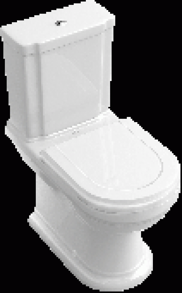Villeroy & Boch HOMMAGE – Cuvette sur pied à fond creux à poser pour réservoir attenant sans DirectFlush star white avec CeramicPlu…