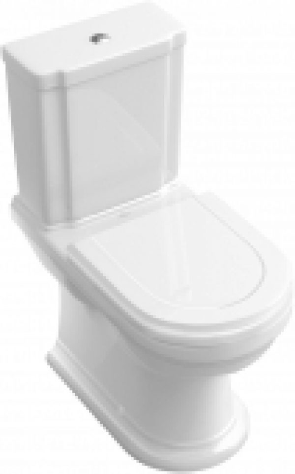 Villeroy & Boch HOMMAGE – Cuvette sur pied à fond creux à poser pour réservoir attenant sans DirectFlush blanc avec CeramicPlus