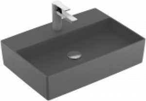 Villeroy & Boch Memento 2.0 – Aufsatzwaschtisch 3-Loch Armatur ohne Überlauf graphite CeramicPlus