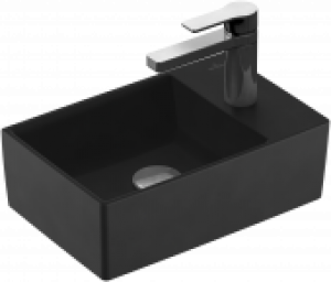 Villeroy & Boch Memento 2.0 – Handwaschbecken Eckig ohne Überlauf Ebony CeramicPlus