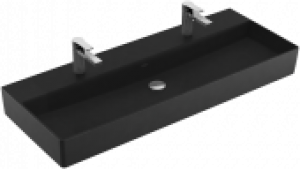Villeroy & Boch Memento 2.0 – Waschtisch für 1-Loch Armaturen ohne Überlauf Ebony CeramicPlus