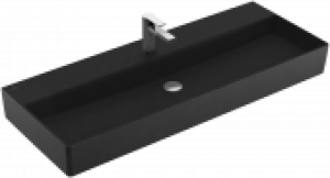 Villeroy & Boch Memento 2.0 – Waschtisch für 3-Loch Armatur ohne Überlauf Ebony CeramicPlus