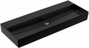Villeroy & Boch Memento 2.0 – Waschtisch ohne Hahnloch ohne Überlauf glossy black CeramicPlus