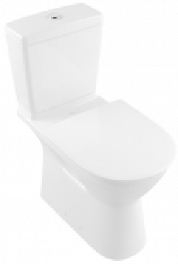 Villeroy & Boch O.novo Vita – Cuvette sur pied à fond creux à poser pour réservoir attenant avec DirectFlush blanc sans CeramicPlus