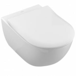 Villeroy & Boch Subway 2.0 – Cuvette suspendue à fond creux pack WC avec DirectFlush et SlimSeat blanc avec CeramicPlus