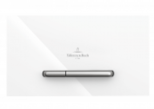 Villeroy & Boch ViConnect – Plaque de commande pour WC avec pour chasses d’eau à 2 volumes glossy white / acier inoxydable brossé