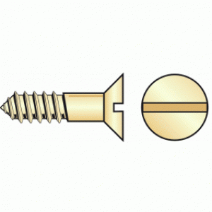 Vis à bois laiton, tête fraisée, empreinte fendue (x100)