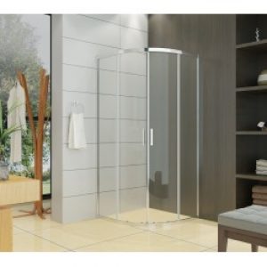 2 portes pivotantes – accès 1/4 rond – 90 x 90 x 195 cm – Wallis – AZZURO