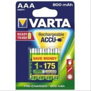 Accumulateur rechargeable Ni/MH Varta HR03-AAA 800mAh 1,2V – vendu par 4 – VARTA