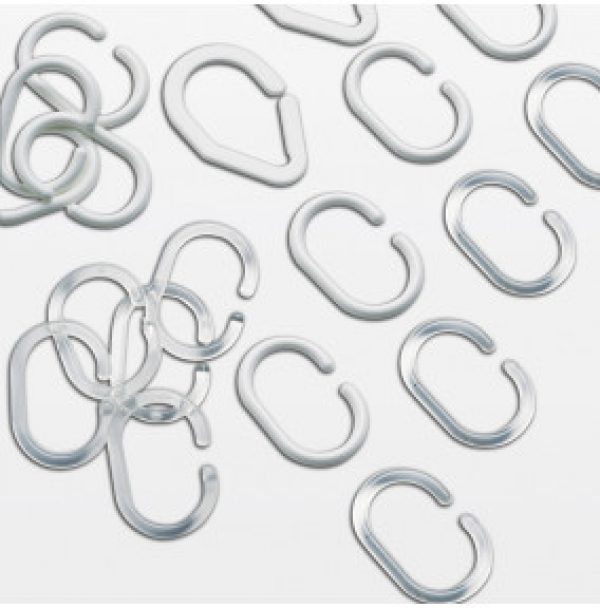 ANNEAUX POUR RIDEAU DE DOUCHE BLANCS