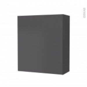 Armoire De Salle De Bains Rangement Haut Ginko Gris 1 Porte Cotes Decors L60 X H70 X P27 Cm