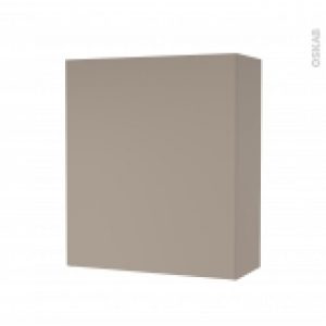 Armoire De Salle De Bains Rangement Haut Ginko Taupe 1 Porte Cotes Decors L60 X H70 X P27 Cm