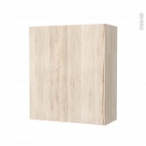 Armoire De Salle De Bains Rangement Haut Ikoro Chene Clair 1 Porte Cotes Decors L60 X H70 X P27 Cm