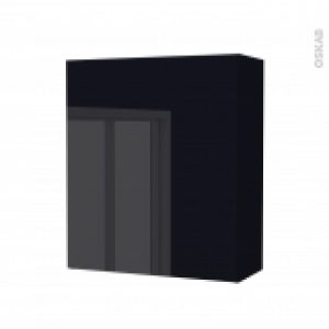 Armoire De Salle De Bains Rangement Haut Keria Noir 1 Porte Cotes Decors L60 X H70 X P27 Cm