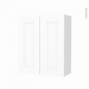 Armoire De Salle De Bains Rangement Haut Static Blanc 2 Portes Cotes Decors L60 X H70 X P27 Cm