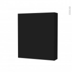 Armoire De Toilette Rangement Haut Ginko Noir 1 Porte Cotes Decors L60 X H70 X P17 Cm