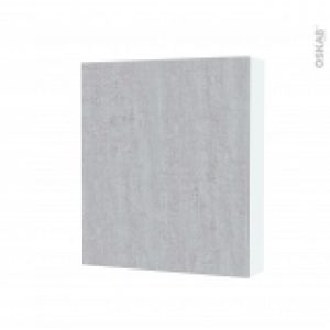 Armoire De Toilette Rangement Haut Hoda Beton 1 Porte Cotes Blancs L60 X H70 X P17 Cm