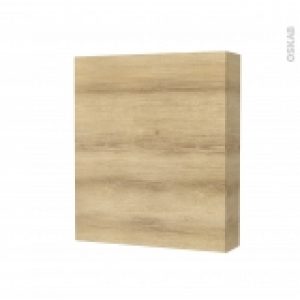 Armoire De Toilette Rangement Haut Hosta Chene Naturel 1 Porte Cotes Decors L60 X H70 X P17 Cm