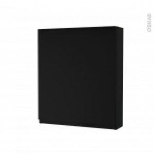 Armoire De Toilette Rangement Haut Ipoma Noir Mat 1 Porte Cotes Decors L60 X H70 X P17 Cm