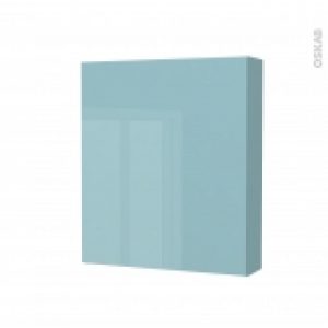 Armoire De Toilette Rangement Haut Keria Bleu 1 Porte Cotes Decors L60 X H70 X P17 Cm