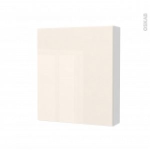 Armoire De Toilette Rangement Haut Keria Ivoire 1 Porte Cotes Blancs L60 X H70 X P17 Cm