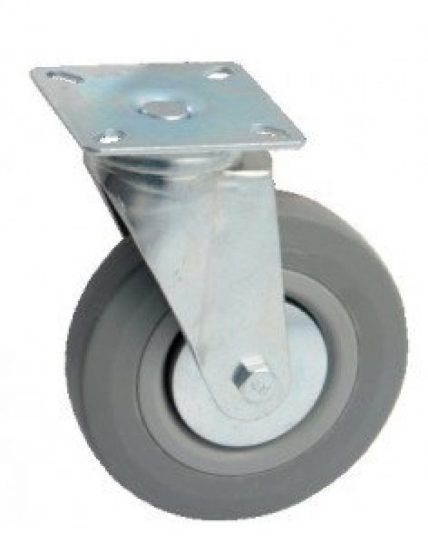 AVL – Roulette 100mm caoutchouc gris platine pivotante – 5578100H