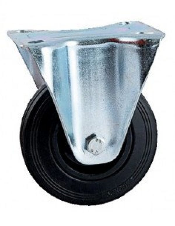 AVL – Roulette 200mm caoutchouc noir platine fixe  – 508826O