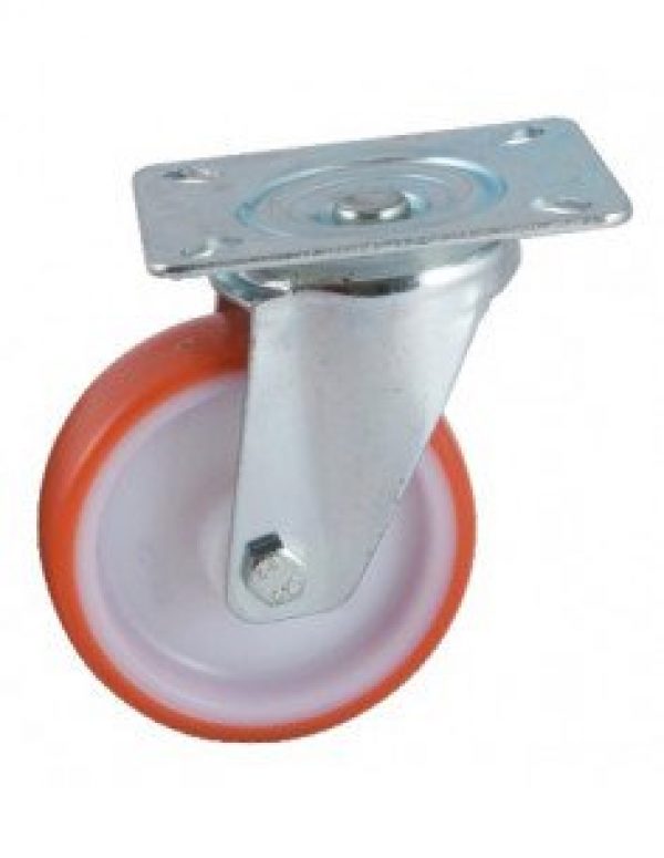 AVL – Roulette 200mm polyuréthane rouge platine pivotante – 504836O