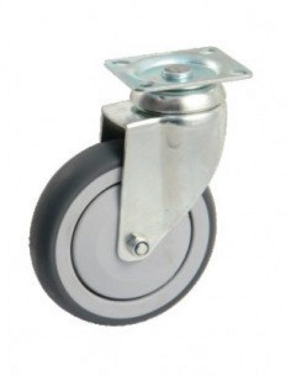 AVL – Roulette grise platine rectangulaire 100mm pivotante – 550832O