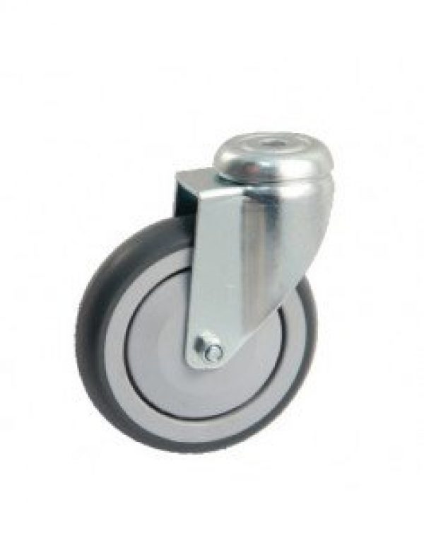 AVL – Roulette grise platine ronde 100mm pivotante – 550882O