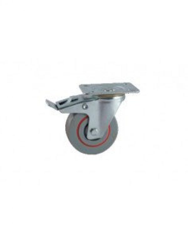 AVL – Roulette saturne grise 125mm pivotante à frein – 594843O