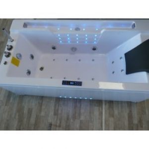 Baignoire balnéo avec cascade led 18 jets HYPNOSE 69 – 180*90*62 cm