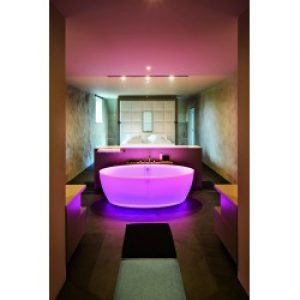 Baignoire balnéo + tablier – avec chromothérapie – ilôt – 6 couleurs – Dip Softies – AQUADESIGN