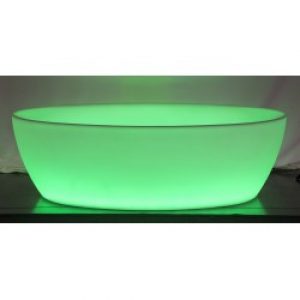 Baignoire balnéo + tablier – avec éclairage intégré – ilôt – vert – Dip Softies – AQUADESIGN
