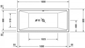Baignoire d’Angle Duravit Vero Air à gauche 1800x800mm 700415000000000