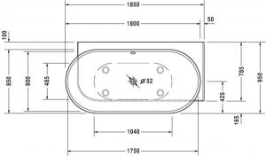 Baignoire Rectangulaire Duravit Vero Air 1800x800mm 700432000000000